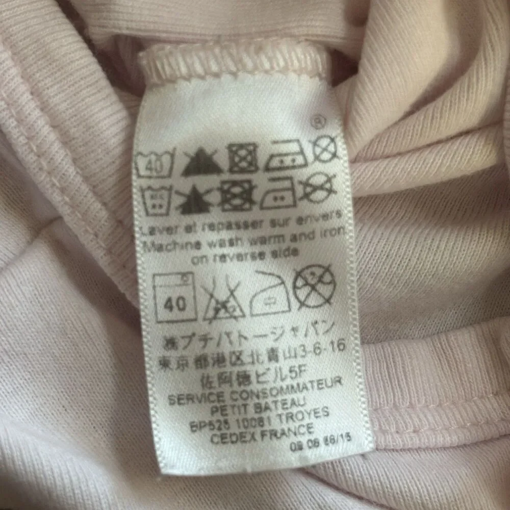 Petit Bateau Baby White‎ Long Sleeve Bodysuit 18 Months Cotton Circus Animals